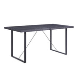 Grey Oak and Black Dining Table with Sled Base B062P186433