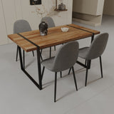 59" MDF natural wood table and modern chair set of 4 pieces, medieval wooden kitchen 41980311