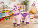 Kids Ride-On Plush Horse for Ages 2, 29.5" Riding Pony with Rotatable Head & Sounds, Pink 62316684