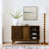 47.3" Sideboard Buffet Cabinet with Storage, Farmhouse Fluted Sideboard with 2 Doors & Solid Wood W1801P288503