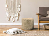 Decor Round Pouf Ottoman Double-Strand Beige Paper Rope Pouf Footrest, Foot Stool, 33969426