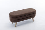 036-Boucle Fabric Storage Bench Bedroom Bench With Wood Legs For Living Room Bedroom Indoor,Brown W527121996