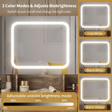 Large Vanity Table Set with 3 Opening Mirrors and LED Lights, Vanity Table with Full Storage Behind 95580572