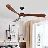 72 Inch wood Ceiling Fan with light, Low Profile Ceiling Fan with Remote Control,Noiseless W2352P308494