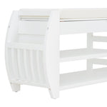 ZUN TREXM Retro Multifunctional Storage Bench with Cushion and Curved Side Panel for Entrance and Living N715P194061K