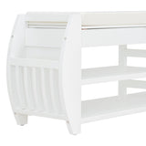 ZUN TREXM Retro Multifunctional Storage Bench with Cushion and Curved Side Panel for Entrance and Living N715P194061K