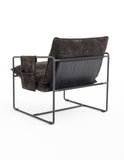 2 Chairs in 1 Box, Upholstered hanging armchair with arm pocket metal frame, crushed foam cushions W1901126482