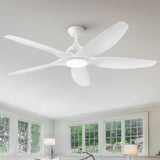 ZUN Modern 60 In Intergrated LED Ceiling Fan Lighting with White ABS Blade W136755954