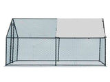 10 x 10 ft Large Metal Chicken Coop, Walk-in Poultry Cage Chicken Hen Run House with Waterproof 90845819