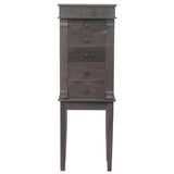 ZUN Standing Jewelry Armoire with Mirror, 5 Drawers & 8 Necklace Hooks, Jewelry Cabinet Chest with Top 64066253