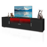 ZUN Modern TV stand with LED Lights Entertainment Center TV cabinet with Storage for Up to 75 inch for W162594688