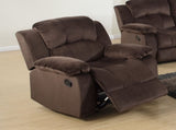 Motion Recliner Chair 1pc Rocker Recliner Couch Living Room Furniture Chocolate Padded Suede Metal B011P163887