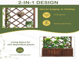 Wood Planter Raised Garden Bed with Trellis, 67 Inch Height Outdoor Garden Flower Standing Planter 45093764