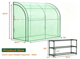7 x 3.5 x 7 Feet Lean-To Walk-In Greenhouse with 3-Tier Shelves, Waterproof & Sun-Proof PE Wall 74278180