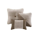7 Piece Micro Corduroy Comforter Set Taupe King B03596930