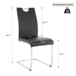 ZUN Modern Charcoal PU dining chair Living room chair upholstered chair, electroplated metal chair leg W210P199113