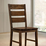 ZUN Walnut Finish Solid wood Industrial Style Kitchen Set of 2 Dining Chairs Slat Back Chairs B01178727