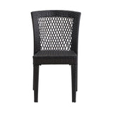 Outdoor Dining Chairs Set of 2, Stackable Chairs with UV-Resistant PE Rattan and Steel Frame, for N779P227340B