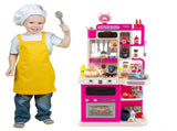 Pink Kids Corner Play Kitchen with Realistic Sounds, Lights & Steam, 95PCS Accessories Pretend 50729014