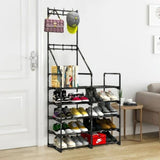 ZUN 5-Tier Shoe Rack Shoe Storage Organizer, Freestanding Coat and Shoe Rack, 25-30 Pairs Shoe Shelf for 09234507