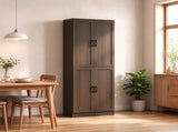 Freestanding 4-Door Kitchen Pantry Cabinet, Large Storage with Adjustable Shelves & Doors 88578054