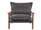 Cloud Shaped Indoor Leisure with Solid Wood Armrest & Solid Wood Frame, Chenille Fabric Accent 75796511