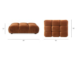Marcel 36" Bubble Modular Modern Cocktail Ottoman, Olive Green Performance Velvet B2719P280170