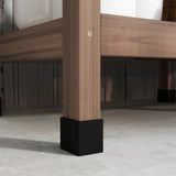 Dark Brown Outdoor Potting Bench with Storage Cabinet,Sink and Faucet ,Hooks 94600135