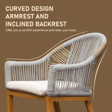 Bar Stools Set of 2 with Arm and Backrest, Outdoor Counter Height Bar Chairs with Cushion, Aluminum W1859P197313