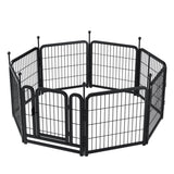 ZUN Dog Playpen 8 Panels 24" Height Heavy Duty Dog Fence Puppy Pen for Large Medium Small Dogs Indoor W578P187932