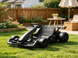 Black 24V Kids Go Kart 7.5 MPH with Slow Start, Adjustable Seat for Lawn Play 53446952