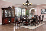 Majestic Traditional Set of 2pcs Side Chairs Brown Cherry Solid wood Faux Wood Carved Details Black B011108521
