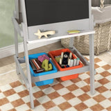 Easel for Kids, Art Easel w/ Paper Roll, Double Sided Whiteboard Gray 68283383