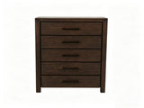 Dark Brown Pine 5-Drawer Chest, Modern Nordic Bedroom Storage Cabinet, Organizer, Space-Saving B2770P509877