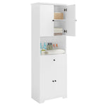 ZUN Tall Bathroom Cabinet with Four Doors, Large Storage Space Open Shelve, Upper Storage Cabinet, White 82111531