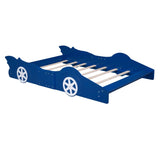 Full Size Race Car-Shaped Platform Bed with Wheels,Blue WF298788AAC