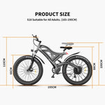 ZUN AOSTIRMOTOR Hot Fat Tire Adults Electric Bicycle 26 In. Electric Mountain Bike, All Terrain e-bike 48287530