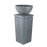 ZUN 44.5" Polyresin Gray Zen Bowl Water Fountain, Outdoor Bird Feeder /Bath Fountains, Relaxing Water W2078125236