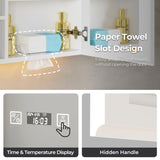 White Particleboard LED Mirror Cabinet , Acrylic Frame, Double Doors, 7 Shelves, with 47514646