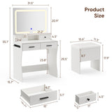 ZUN Vanity Desk with Mirror and Lights, Makeup Vanity Table with Power Outlet & 3 Drawers,3 Color 04575732