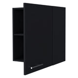 ZUN So- Hi Wall Cabinet in Melamine with One Door, Black B128P237141