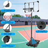 ZUN Basketball Goal Portable Basketball Hoop Indoor Outdoor Basketball Stand 5.6-7ft Adjustable 28in 34035353