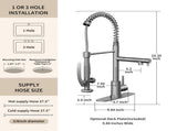 Commercial Single Handle Kitchen Sink Faucet Brushed Nickel Pull Down Sprayer Design T5879P505859