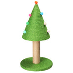 ZUN 25in Christmas Tree Scratching Post, Cute Cat Scratcher with Natural Sisal Covered Frame & Colorful 49120515