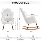 055-Teddy Fabric Upholstered Nursery Rocking Glider Chair Modern Accent Armchair Padded Seat with W527P228306