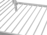 Iron Bed Bunk Bed with Ladder for Kids Twin Size White 35435386