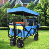 Foldable Wagon with Removable Canopy & Cooler Bag - Heavy Duty Collapsible Wagon Utility Cart with 31283687