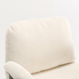 Chair with Wheels and Flip Arms-Comfy Fabric Cross Legged Office Chair with Thick Cushion&Wide Seat, 75595356