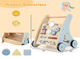 Multi-Functional Baby Activity Walker, Anti-O-Leg Design Wooden Walker with Storage for Toddlers 82574358
