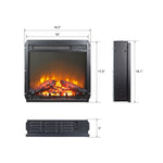 ZUN 18 inch electric fireplace insert, ultra thin heater with log set & realistic flame, overheating 75238695